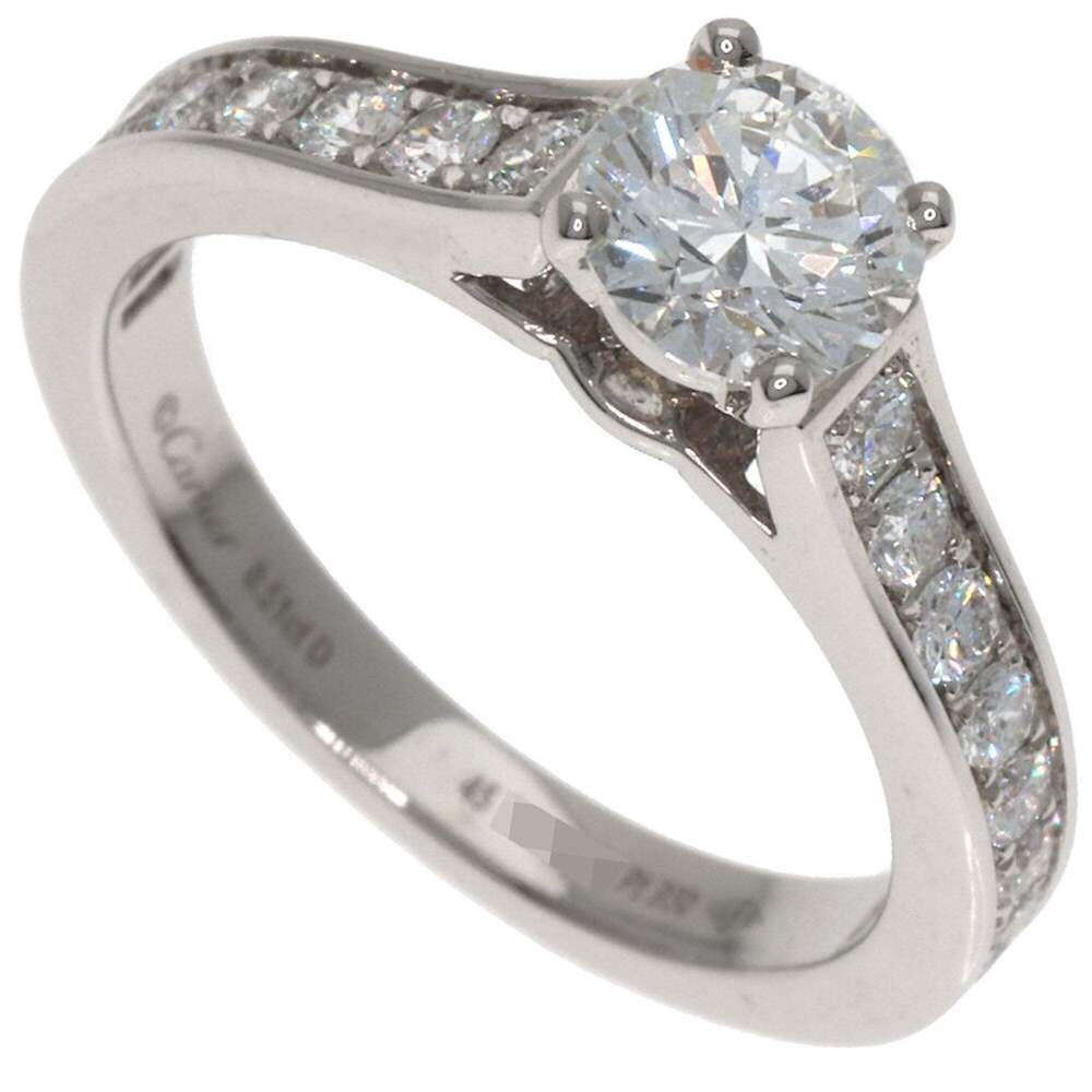 CARTIER Authentic Silver Diamond Ring #45
